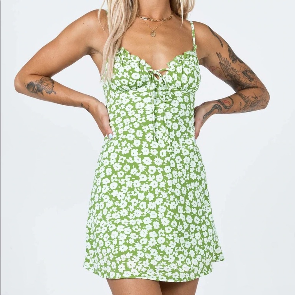 Princess Polly Green Floral Mini Dress